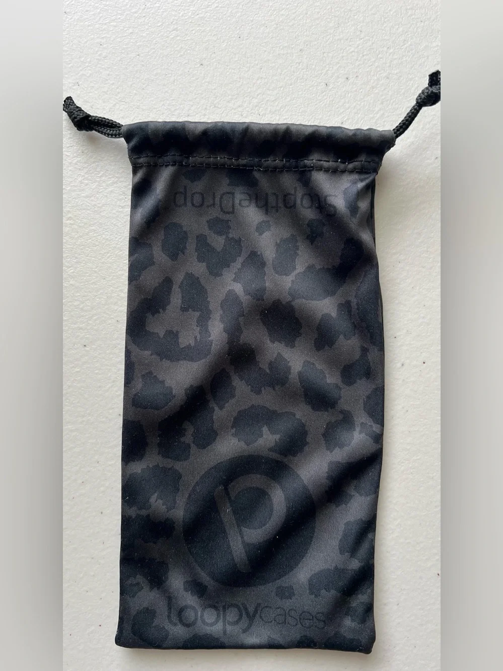 Loopy iPhone 14 Pro Case Black Leopard Print Loop Grip Protective Cover